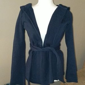 Lucky brand tie hoodie cardigan